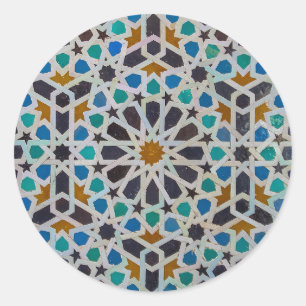 Vintage marockansk arabisk tilmosaikdesign runt klistermärke