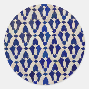 Vintage marockansk design av Arabesque Tile Mosaic Runt Klistermärke