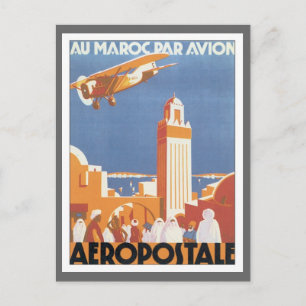 Vintage Marocko Aeropostale Mosque Vykort