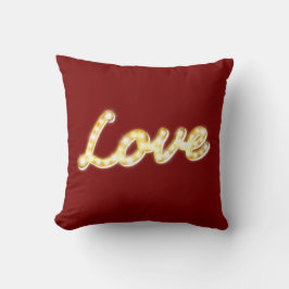 Vintage Marquee Ljus Kärlek Cushion - röd Kudde