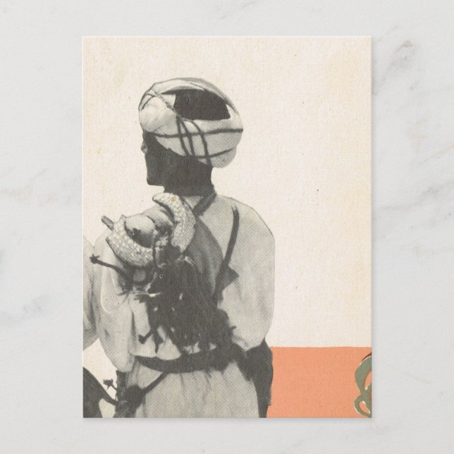 Vintage Marrakech, Maroc, ARab vakt Vykort (Framsida)