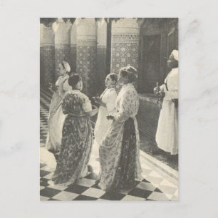 Vintage Marrakech, Maroc, Dam Vykort