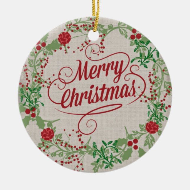 Vintage Marry jul Ceramic Ornament (Framsidan)