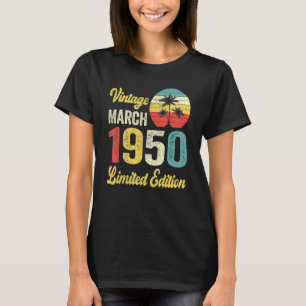 Vintage Mars 1950 72 ÅRS Åldersdag 1 T Shirt