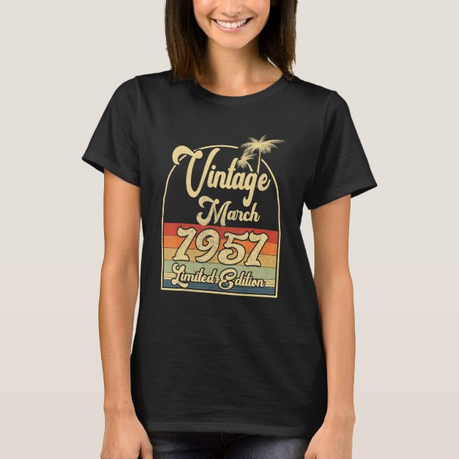 Vintage Mars 1951 71 ÅRS Åldersdag T Shirt (Framsida)