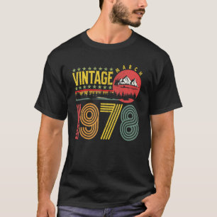 Vintage mars 1978 44 år gammal födelsedag 1 t shirt
