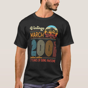 Vintage mars 2001 21 år gammal dekorat 21 dagar t shirt