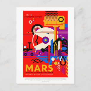 Vintage Mars - historikplatser - utrymmesresor Vykort