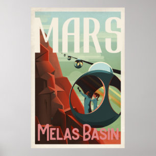vintage mars resekonst poster