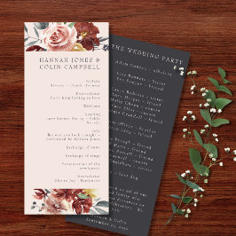 Vintage Marsala Pewter-Blommigt Program