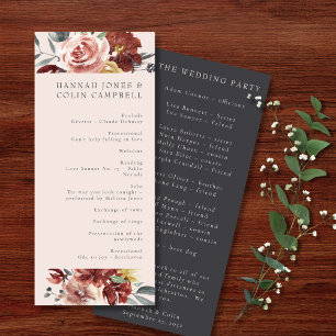 Vintage Marsala Pewter-Blommigt Program