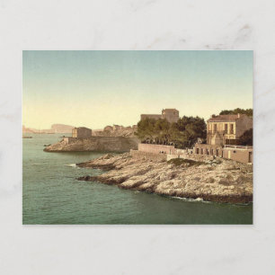 Vintage Marseilles, Frankrike- Vykort
