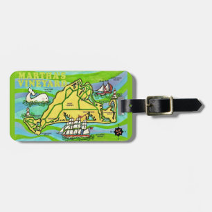 Vintage Martha"s Vineyard vykort Bagageetikett Bagagebricka
