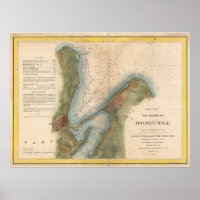 Vintage Martha's Vineyard Holmes Hål Karta (1847)