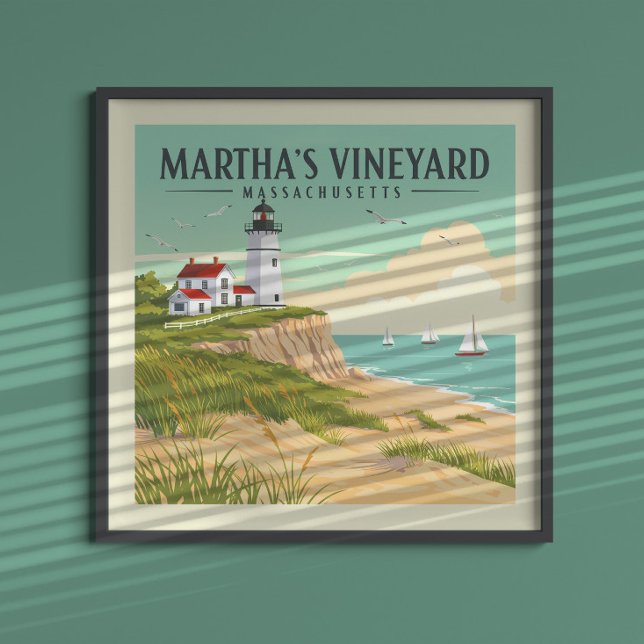Vintage Martha's Vineyard Massachusetts Poster (Skapare uppladdad)