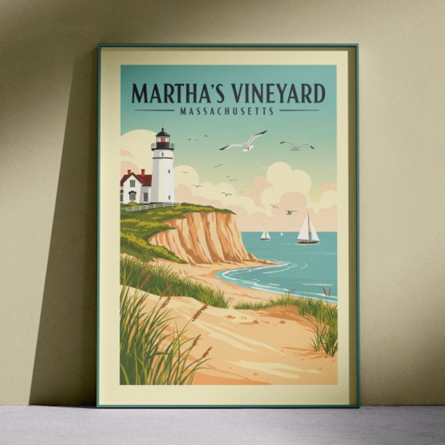 Vintage Martha's Vineyard Massachusetts Poster (Skapare uppladdad)