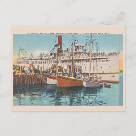 Vintage Martha's Vineyard Steamboat & Fishing Pier Vykort