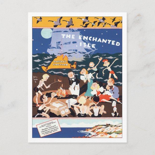 Vintage Martha's Vineyard Vykort (Framsida)