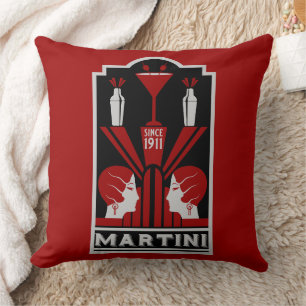 Vintage Martini Art Deco Kudde