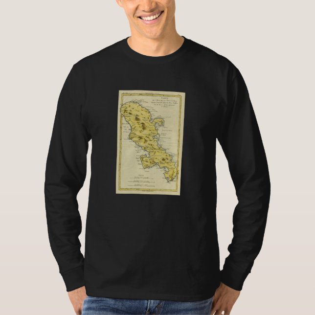 Vintage Martinique Map 1780 T Shirt (Framsida)