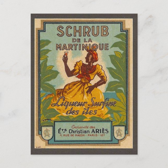 Vintage Martinique Resevykort Vykort (Framsida)