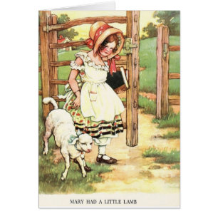 Vintage - Mary hade lite en Lamb, Hälsningskort