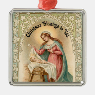 Vintage Mary with Jesus Ornament
