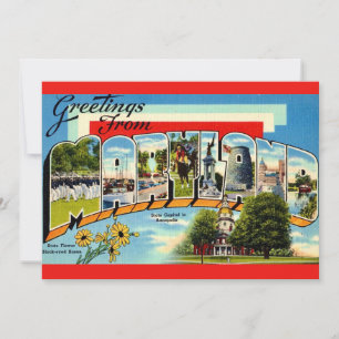 Vintage Maryland Hälsning Inbjudningar