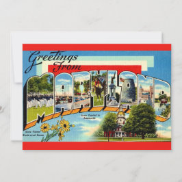 Vintage Maryland Hälsning Inbjudningar