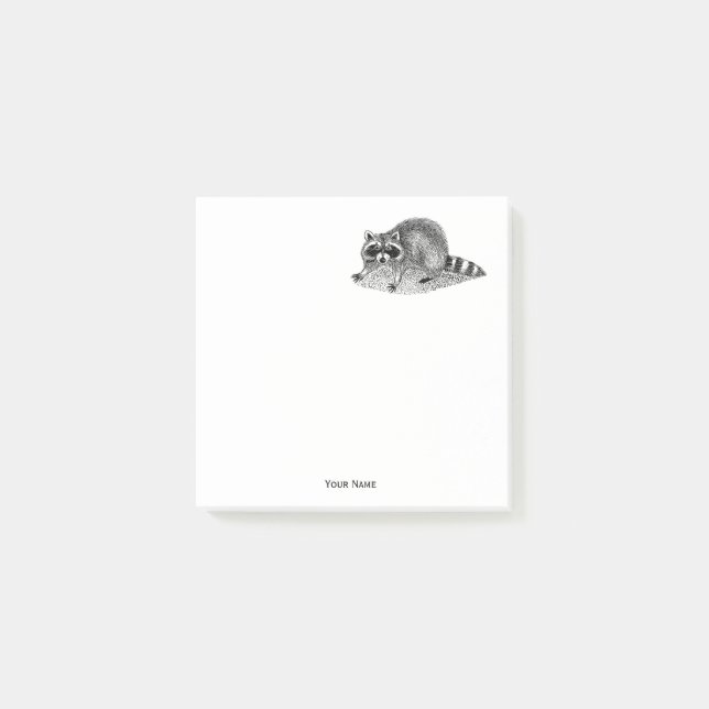 Vintage Mask Raccoon Post-it Block (Framsida)