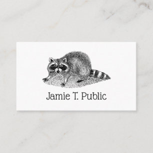 Vintage Mask Raccoon Visitkort