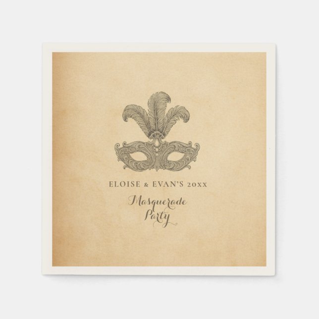 Vintage maskeradfest  pappersservett (Framsidan)