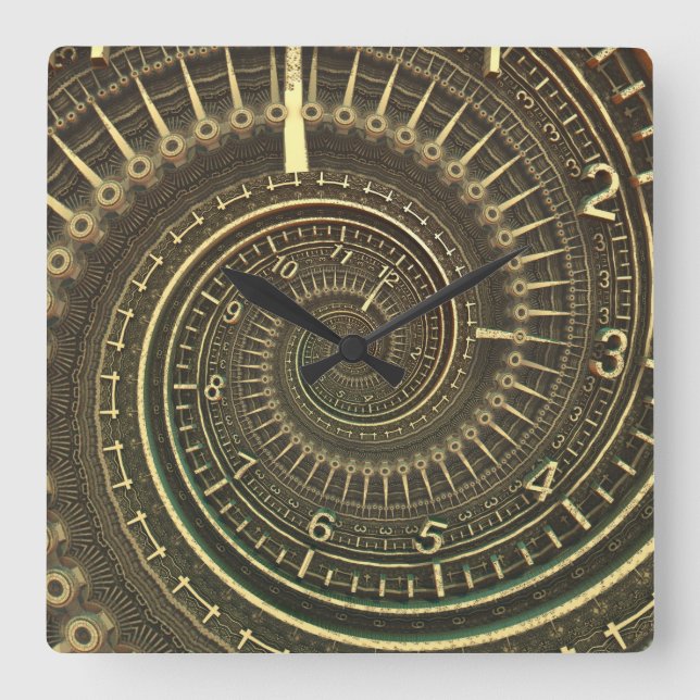 Vintage Maskin Fyrkantig Klocka (Framsida)