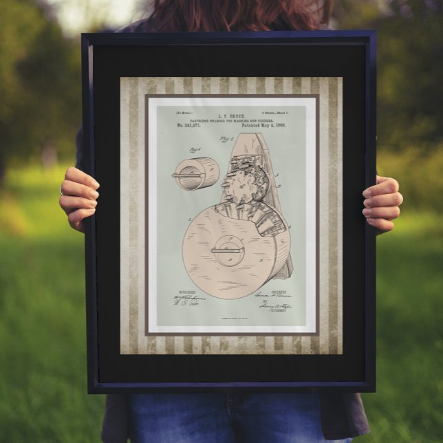 Vintage Maskin Gun Feeder Patent Poster (Skapare uppladdad)