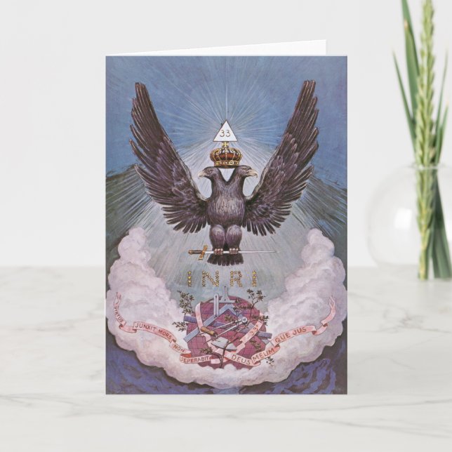 Vintage Masonic Print Kort (Framsida)