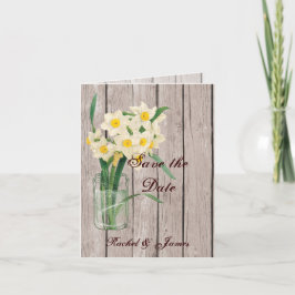 vintage Masons Burk och Daffodil Spara datumkortet Meddelande