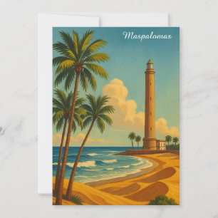 Vintage Maspalomas Meloneras Beach Gran Canaria Kort