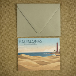 Vintage Maspalomasdynerna - minimalistiska Gran Ca Vykort