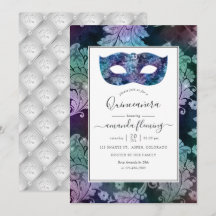 Vintage Masquerade Damask Quinceañera