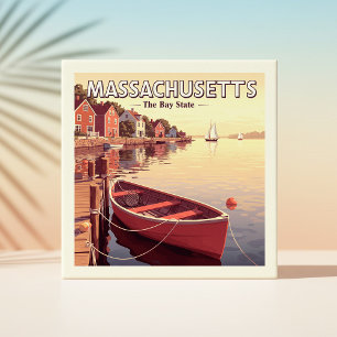 Vintage Massachusetts Kakelplatta