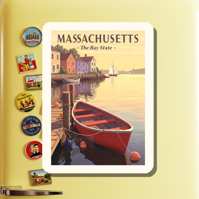 Vintage Massachusetts Magnet (Skapare uppladdad)