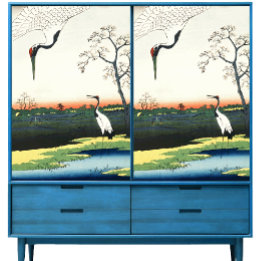 Vintage Masterwork of Hiroshige Pair of Cranes