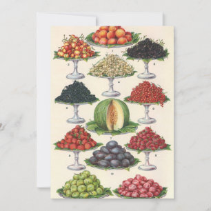 Vintage Mat Assorterad frukt på brickor för Cateri