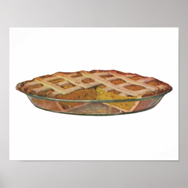 Vintage Mat, Dessert, Thanksgiving Pumpkin Paj Poster (Framsidan)