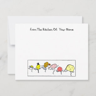 Vintage Mat Editable Kitchen-Telefonkort Anteckningskort