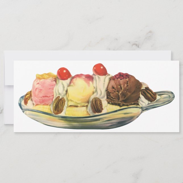 Vintage mat efterrätter, Banana Split Körsbär (Framsida)