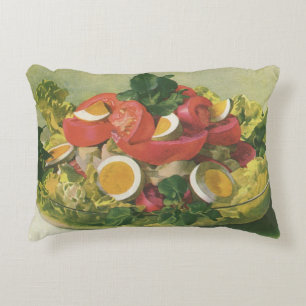 Vintage mat, ekologisk sallad mesclun prydnadskudde