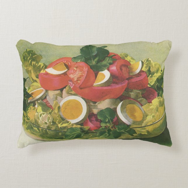 Vintage mat, ekologisk sallad mesclun prydnadskudde (Framsidan)