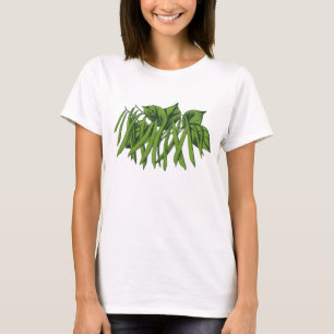 Vintage mat, ekologiska gröna bönor grönsaker t-shirt