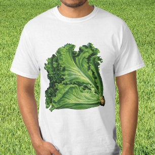 Vintage mat, grön sallad grönsaker t-shirt